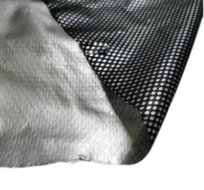SZ YF Mesh Composite TPU Silver Film Clip Mesh Composition: Polyester Weight: 75g Yarn Count: 75D*75D 2.5ply 45 degree